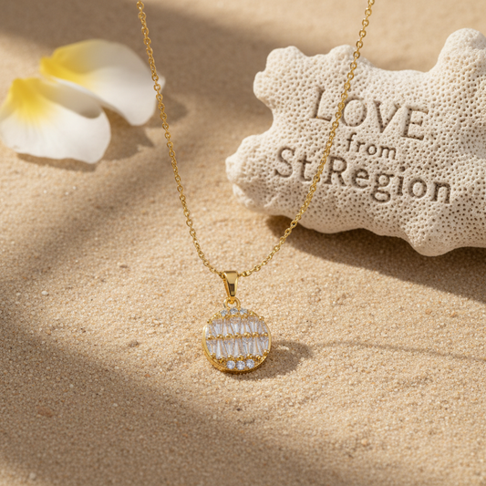 Crystal & 18K Gold-Plated Triangle-Cut Round Pendant Necklace - Street Region