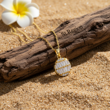 Crystal & 18K Gold-Plated Triangle-Cut Round Pendant Necklace - Street Region
