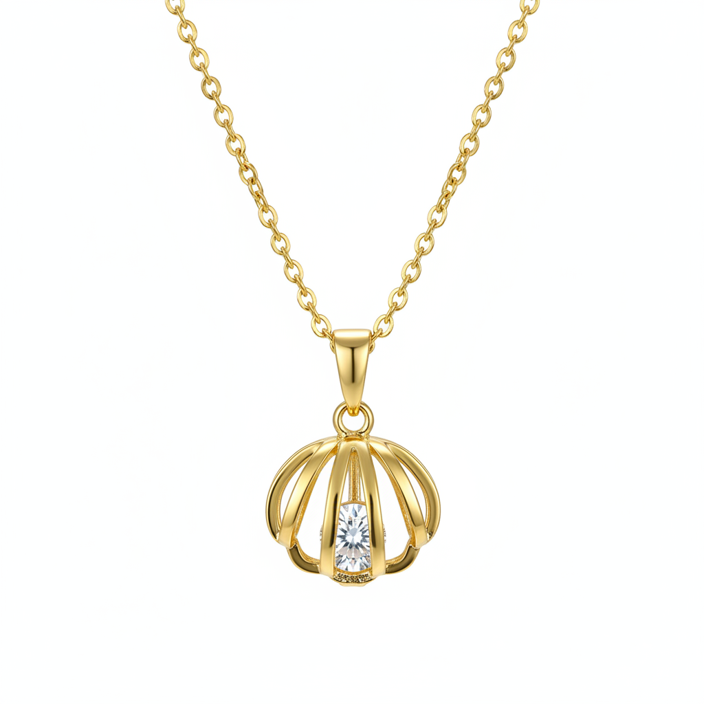 Crystal & 18K Gold-Plated Shell Pendant Necklace - Street Region