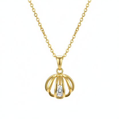 Crystal & 18K Gold-Plated Shell Pendant Necklace - Street Region