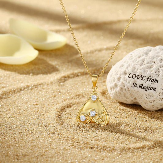 Cubic Zirconia & 18K Gold-Plated Heart Pendant Necklace