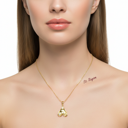 Cubic Zirconia & 18K Gold-Plated Heart Pendant Necklace - Street Region