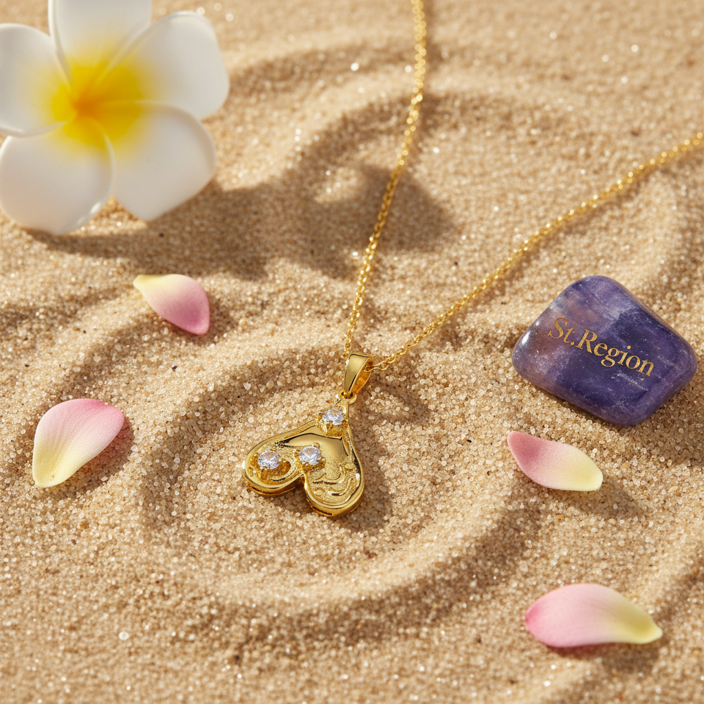 Cubic Zirconia & 18K Gold-Plated Heart Pendant Necklace - Street Region