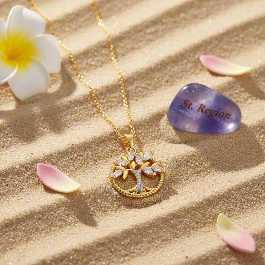 Crystal & Cubic Zirconia 18K Gold-Plated Tree Pendant Necklace