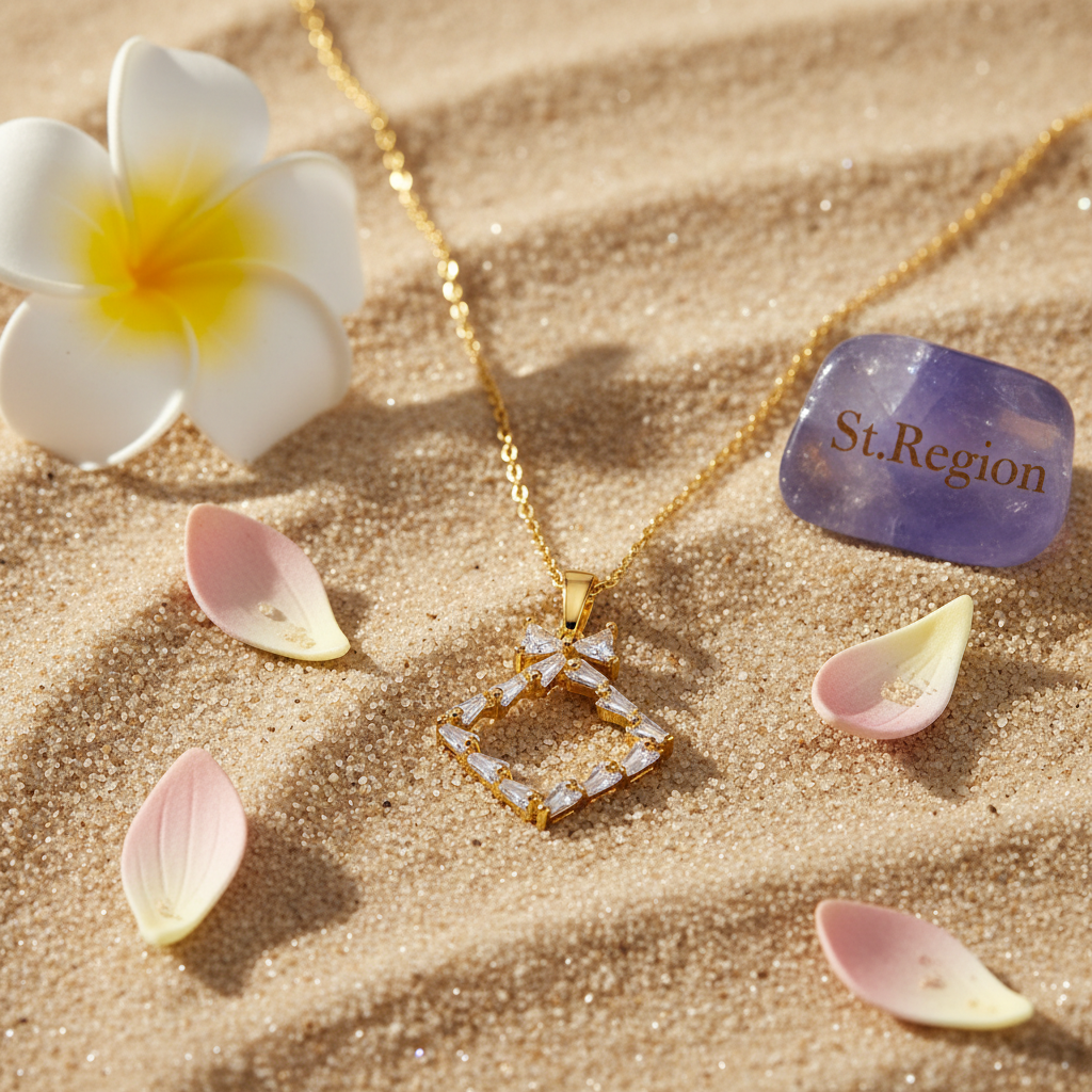 Crystal & 18K Gold-Plated Bow Rhombus Pendant Necklace - Street Region