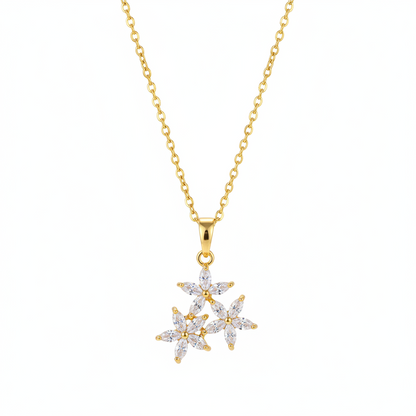 Marquise Crystal & 18K Gold-Plated Floral Pendant Necklace - Street Region