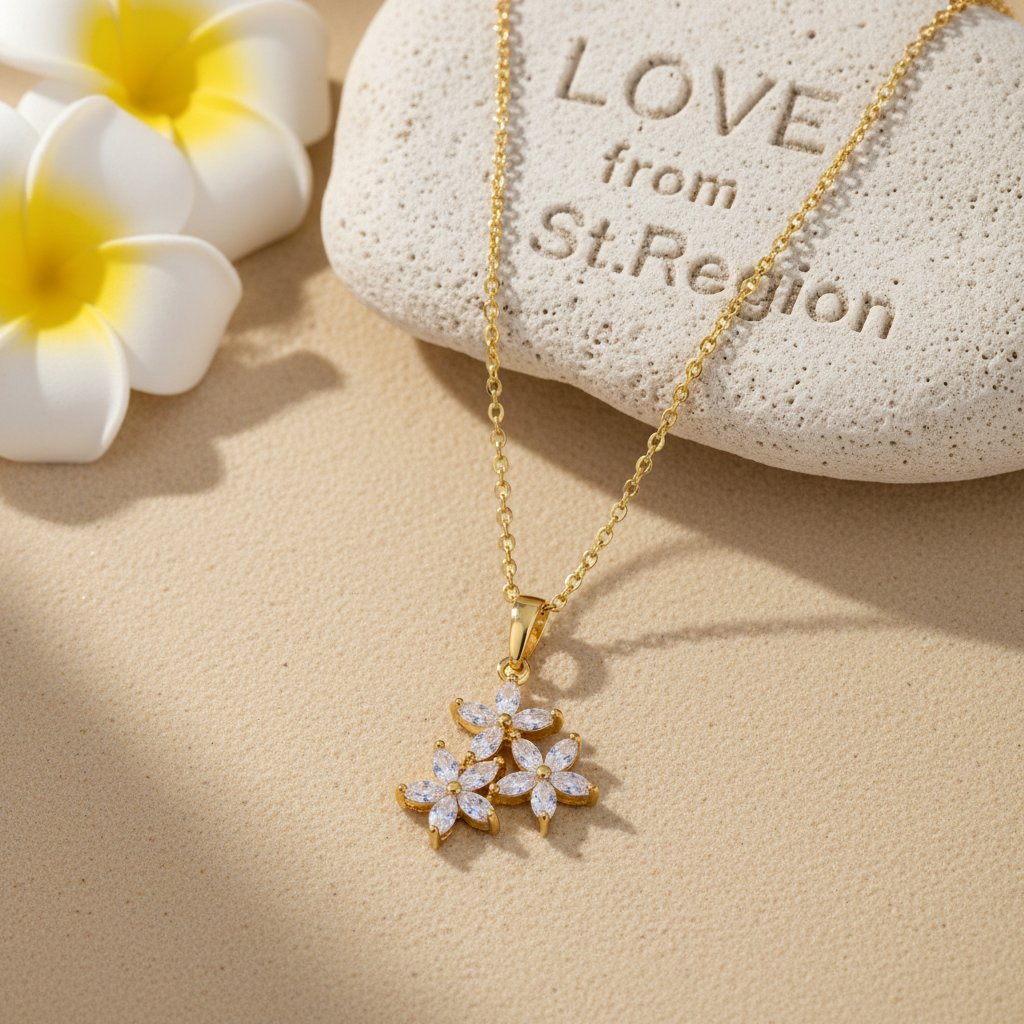 Marquise Crystal & 18K Gold-Plated Floral Pendant Necklace - Street Region