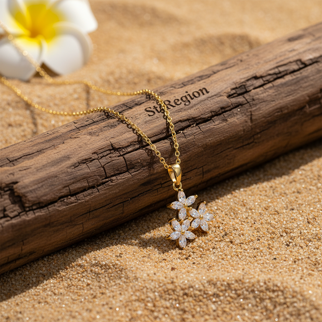 Marquise Crystal & 18K Gold-Plated Floral Pendant Necklace - Street Region