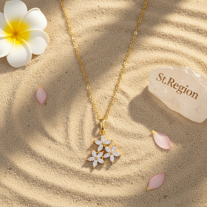 Marquise Crystal & 18K Gold-Plated Floral Pendant Necklace - Street Region