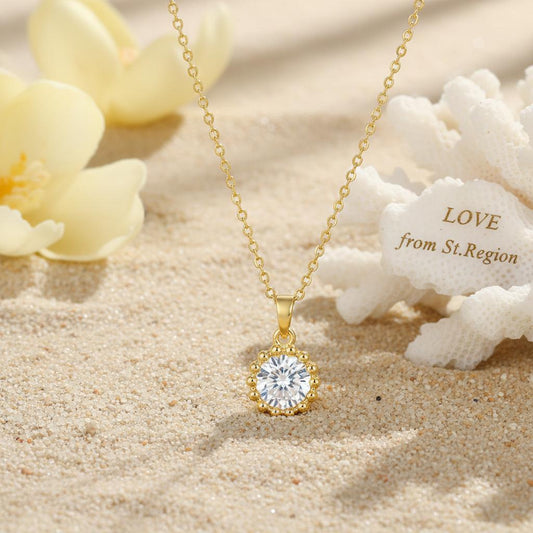 Crystal & 18K Gold-Plated Round Bead Pendant Necklace