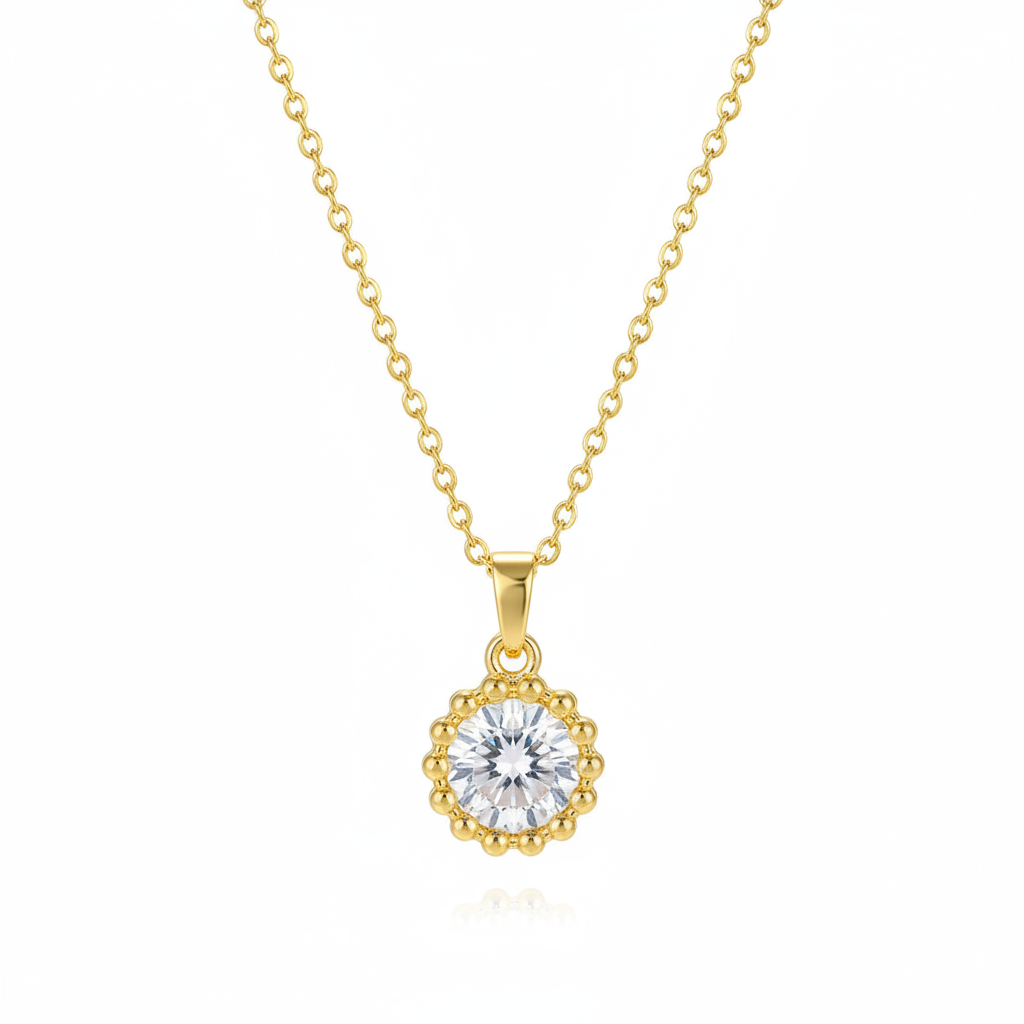 Crystal & 18K Gold-Plated Round Bead Pendant Necklace - Street Region