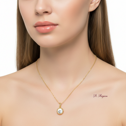 Crystal & 18K Gold-Plated Round Bead Pendant Necklace - Street Region