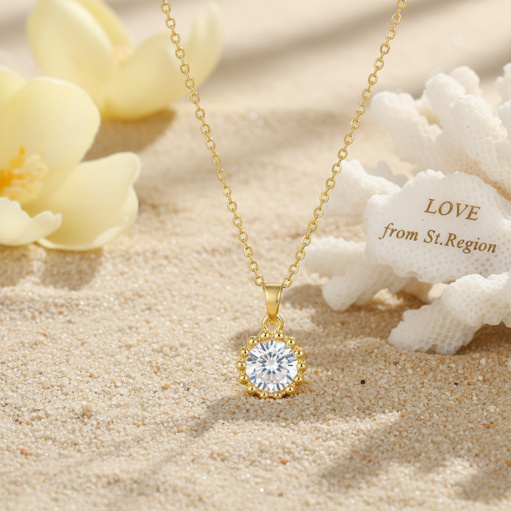 Crystal & 18K Gold-Plated Round Bead Pendant Necklace - Street Region