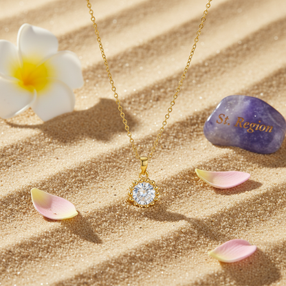 Crystal & 18K Gold-Plated Round Bead Pendant Necklace - Street Region
