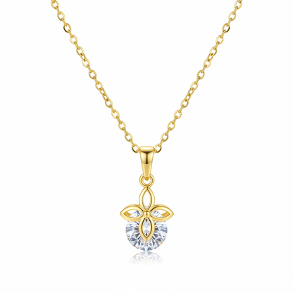 Crystal & 18K Gold-Plated Clover Pendant Necklace - Street Region