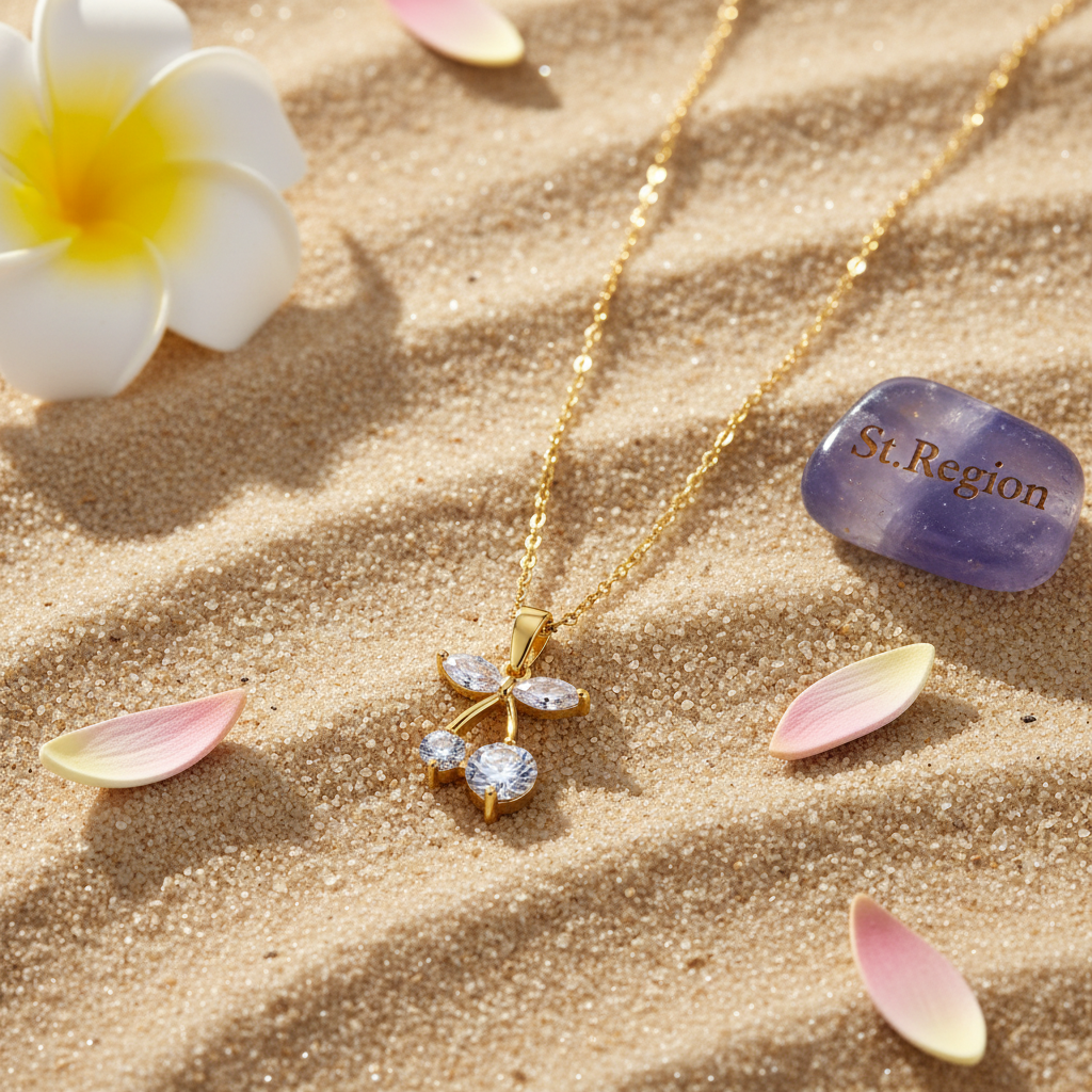 Crystal & 18K Gold-Plated Cherry Pendant Necklace - Street Region