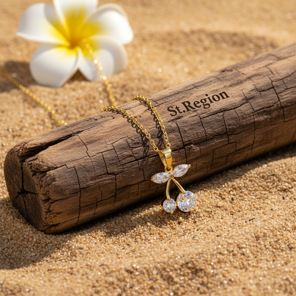 Crystal & 18K Gold-Plated Cherry Pendant Necklace - Street Region