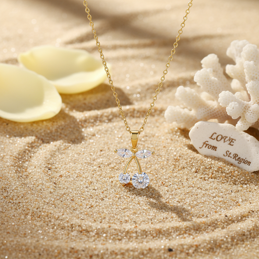 Crystal & 18K Gold-Plated Cherry Pendant Necklace - Street Region