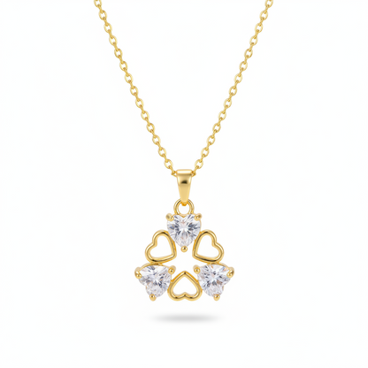 Crystal & 18K Gold-Plated Heart Cluster Pendant Necklace - Street Region