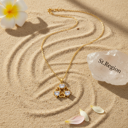 Crystal & 18K Gold-Plated Heart Cluster Pendant Necklace - Street Region