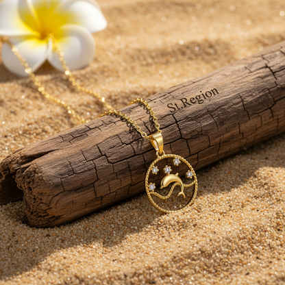 Cubic Zirconia & 18K Gold-Plated Dolphin Pendant Necklace - Street Region