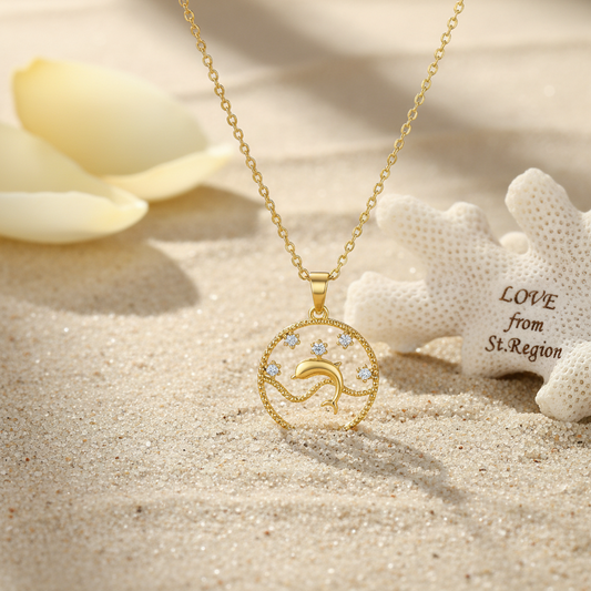 Cubic Zirconia & 18K Gold-Plated Dolphin Pendant Necklace - Street Region