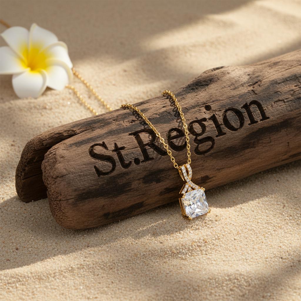 Crystal and Cubic Zirconia Pendant Necklace, pendant necklace for women, vintage-inspired design, detail close-up