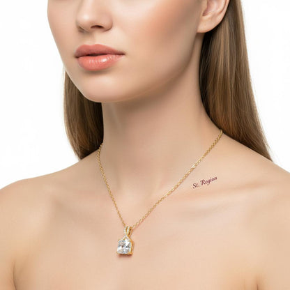 Crystal and Cubic Zirconia Pendant Necklace, pendant necklace for women, vintage-inspired design, styled look