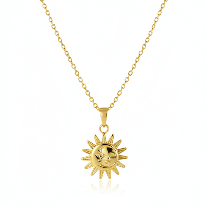 18K Gold-Plated Sun Pendant Necklace - Street Region