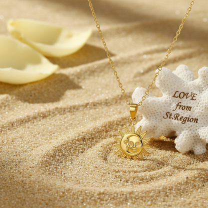 18K Gold-Plated Sun Pendant Necklace - Street Region