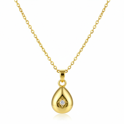 Cubic Zirconia & 18K Gold-Plated Drop Pendant Necklace - Street Region