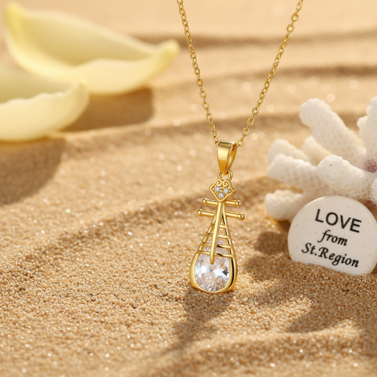 Crystal & Cubic Zirconia Lute Pendant Necklace - Street Region