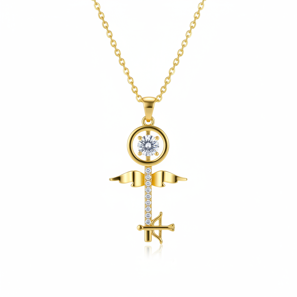 Crystal & Cubic Zirconia Key Pendant Necklace - Street Region