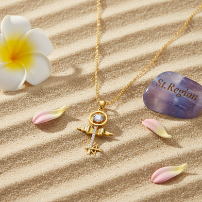 Crystal & Cubic Zirconia Key Pendant Necklace - Street Region