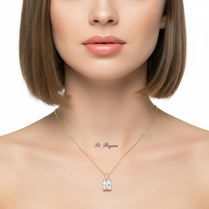 Princess-Cut Crystal & Cubic Zirconia 18K Gold-Plated Pendant Necklace
