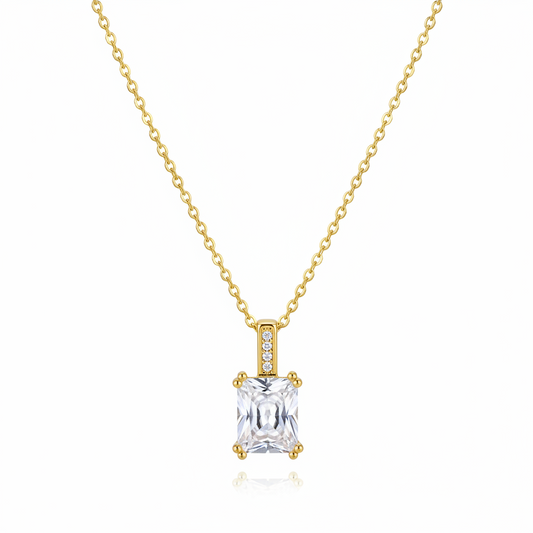 Princess-Cut Crystal & Cubic Zirconia 18K Gold-Plated Pendant Necklace - Street Region