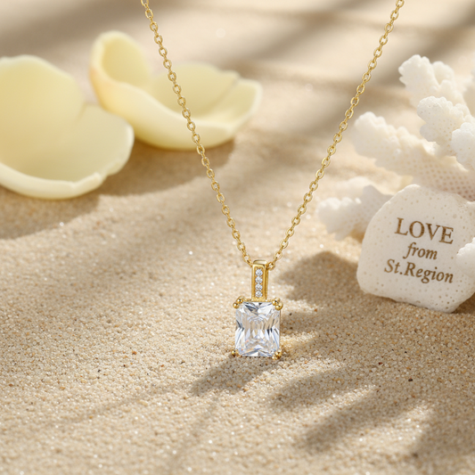 Princess-Cut Crystal & Cubic Zirconia 18K Gold-Plated Pendant Necklace - Street Region