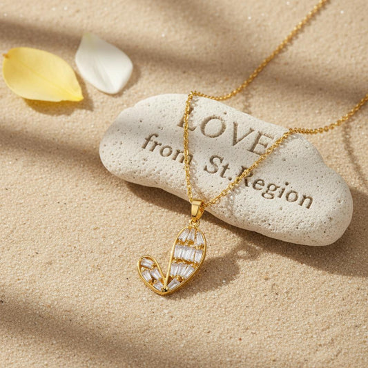 Crystal & 18K Gold-Plated Asymmetric Heart Pendant Necklace