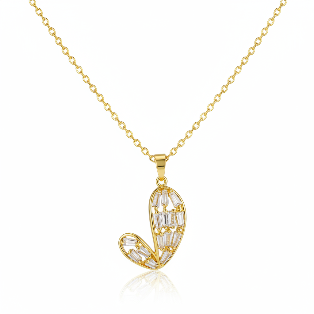 Crystal & 18K Gold-Plated Asymmetric Heart Pendant Necklace - Street Region