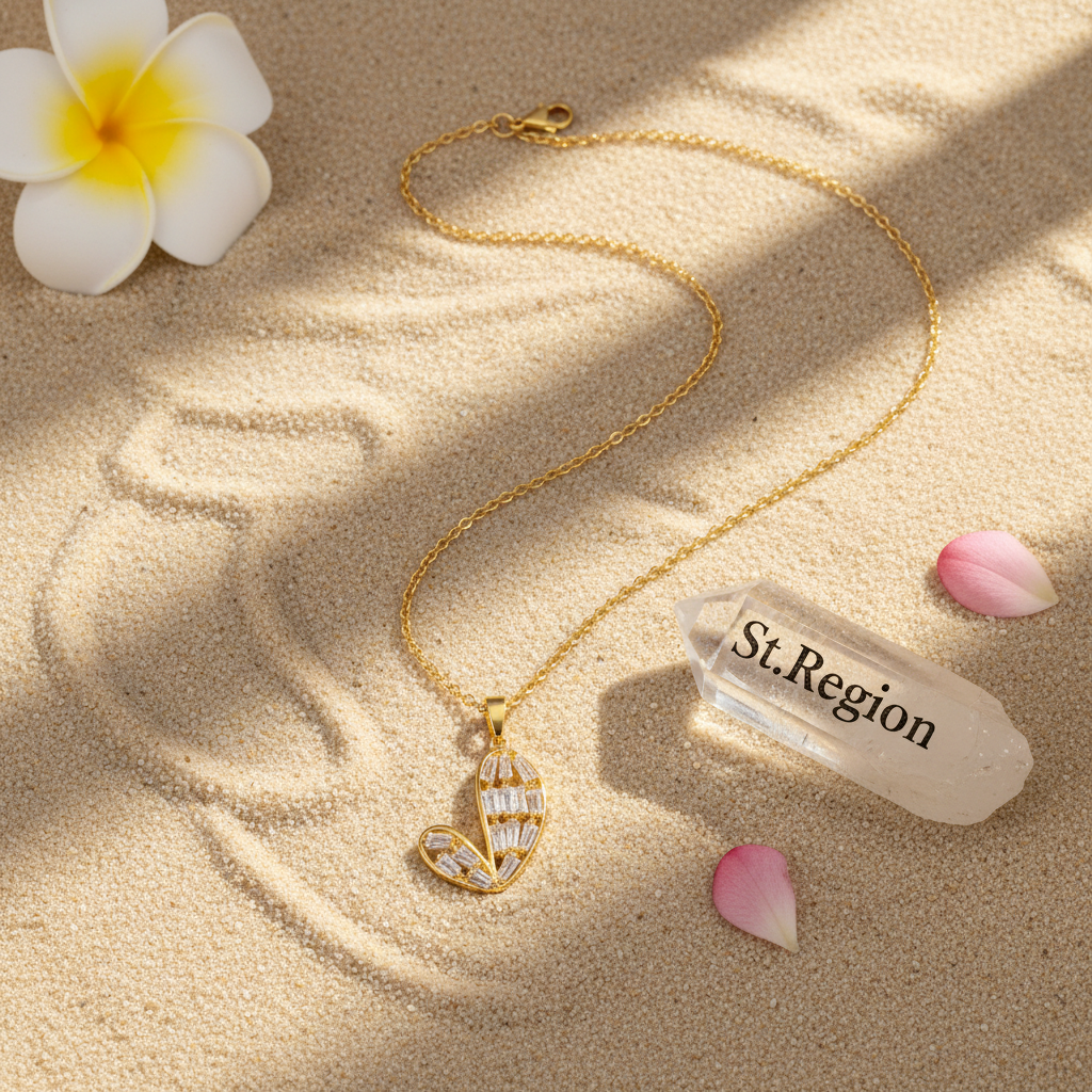 Crystal & 18K Gold-Plated Asymmetric Heart Pendant Necklace - Street Region