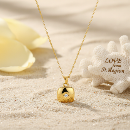 Cubic Zirconia & 18K Gold-Plated Star Square Pendant Necklace - Street Region