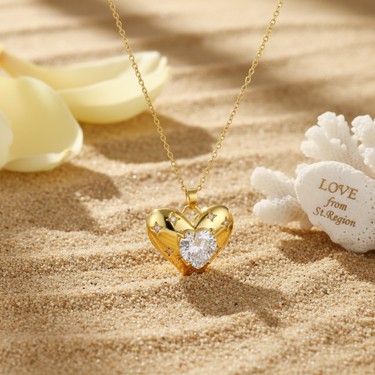 Cubic Zirconia & Crystal Heart Pendant Necklace - Street Region