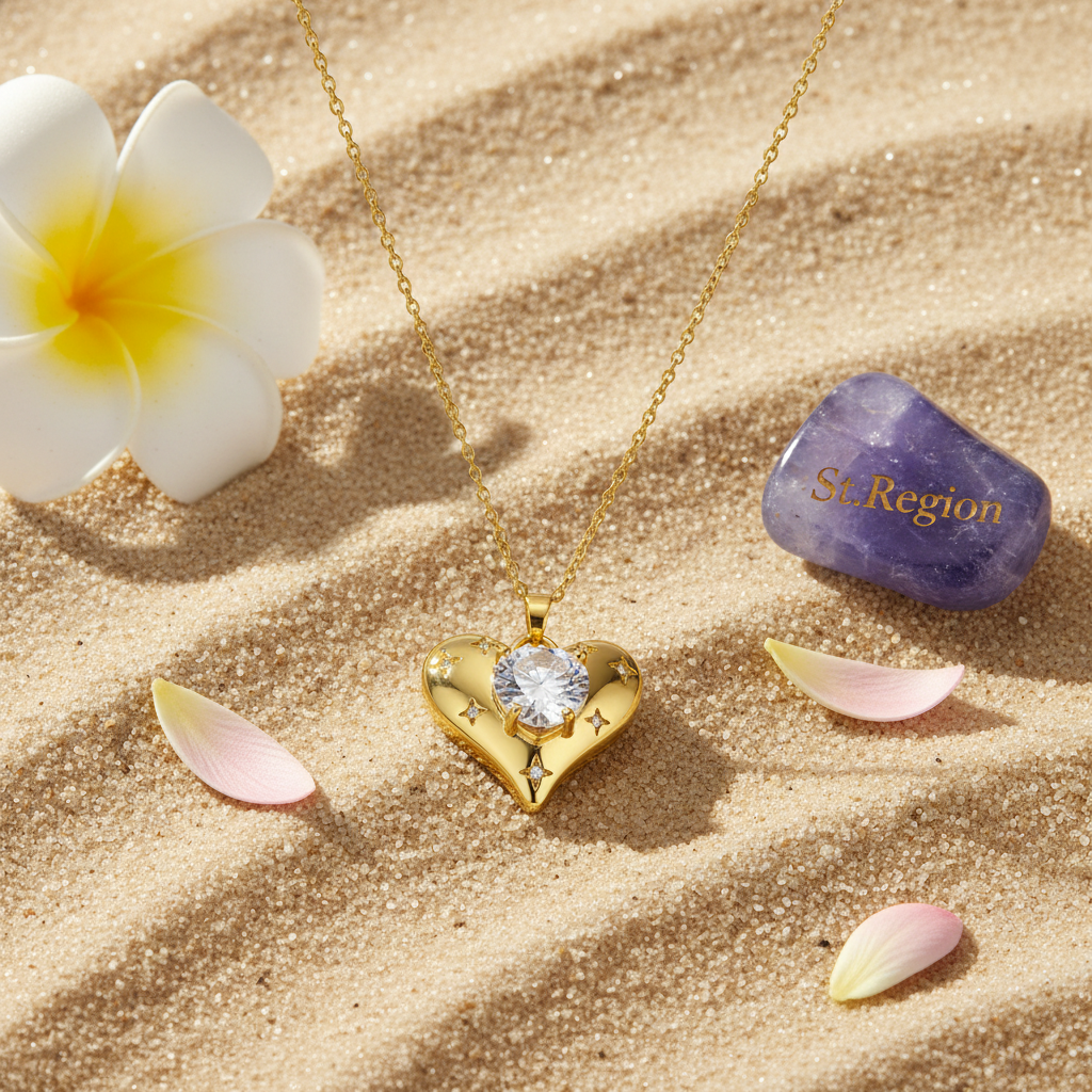 Cubic Zirconia & Crystal Heart Pendant Necklace - Street Region
