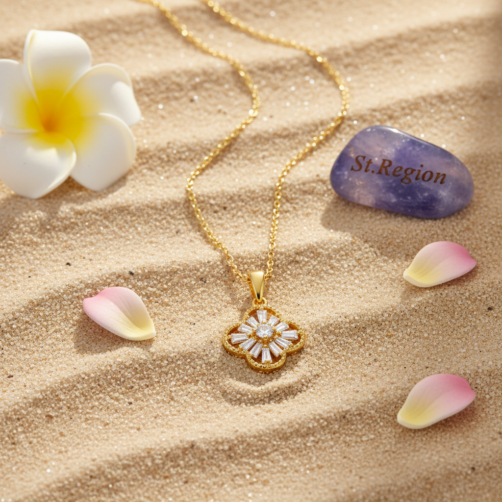 Crystal & 18K Gold-Plated Clover Pendant Necklace - Street Region
