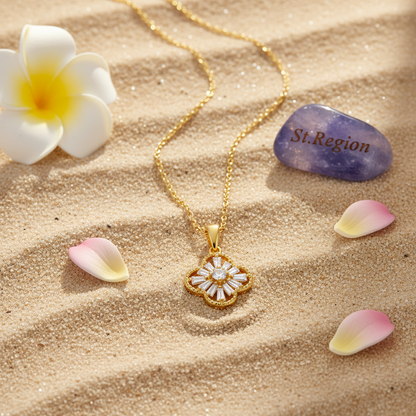 Crystal & 18K Gold-Plated Clover Pendant Necklace - Street Region
