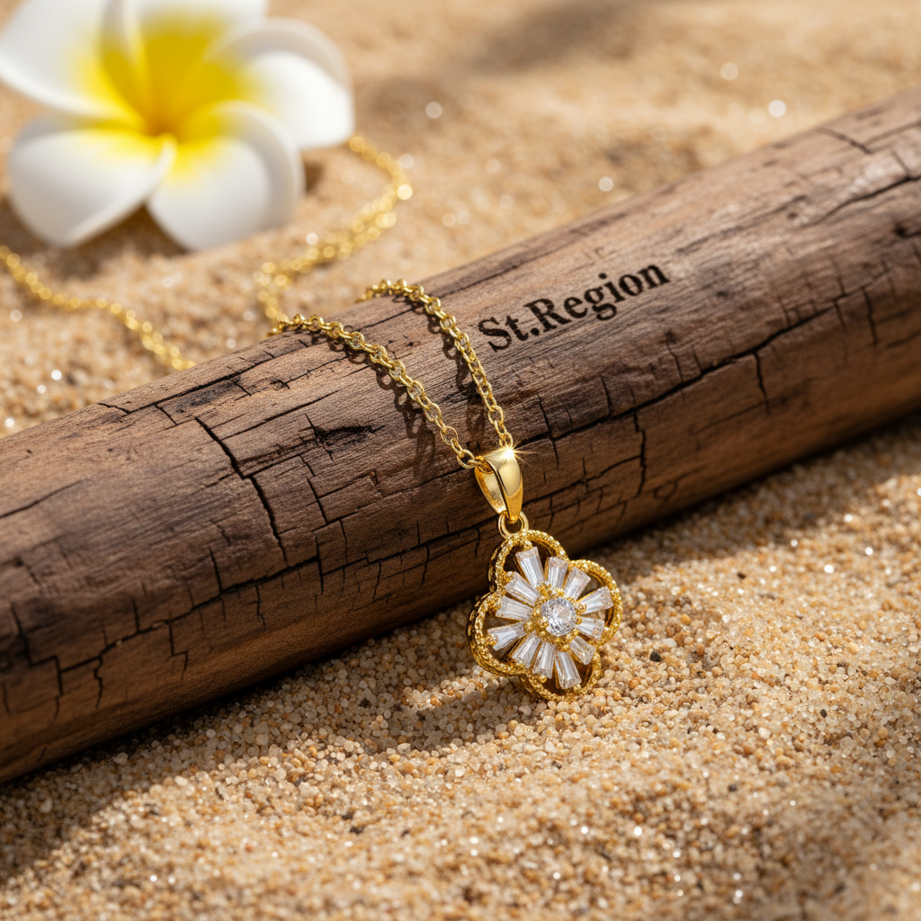 Crystal & 18K Gold-Plated Clover Pendant Necklace - Street Region