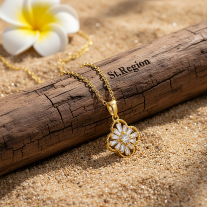 Crystal & 18K Gold-Plated Clover Pendant Necklace - Street Region