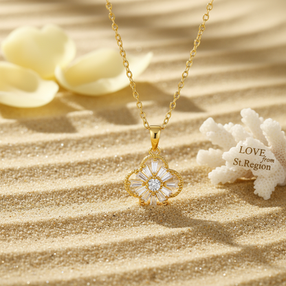 Crystal & 18K Gold-Plated Clover Pendant Necklace - Street Region