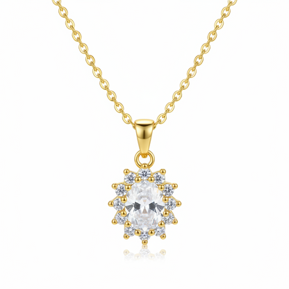 Oval-Cut Crystal & Cubic Zirconia 18K Gold-Plated Botanical Pendant Necklace - Street Region