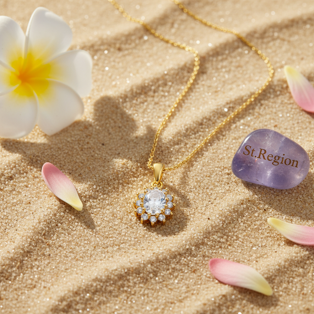 Oval-Cut Crystal & Cubic Zirconia 18K Gold-Plated Botanical Pendant Necklace - Street Region